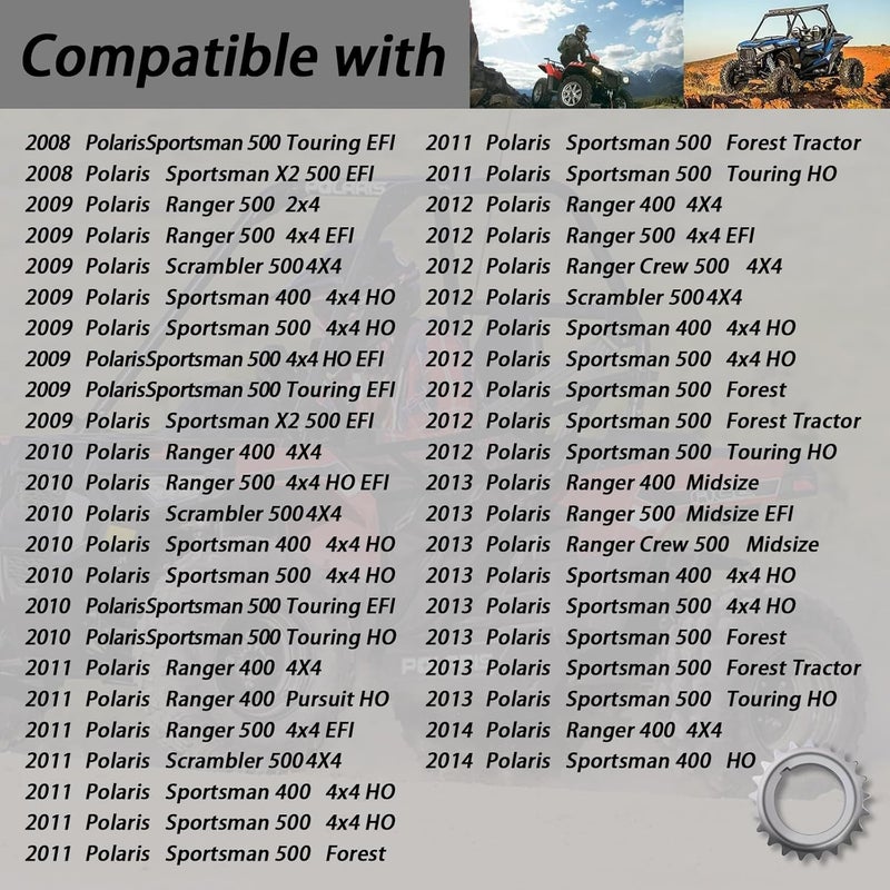 XTPTFABS 3084882 Engine Crankshaft Cam Chain Gear Compatible with Polaris 500 Engine CRANKSHAFT CAM Chain Gear,FITS All 1997-2013 Polaris Sportsman Ranger 500.Except Predator and Outlaw - Image 4